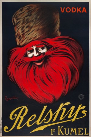Original Vodka Relsky lithographic poster in colour, 1925